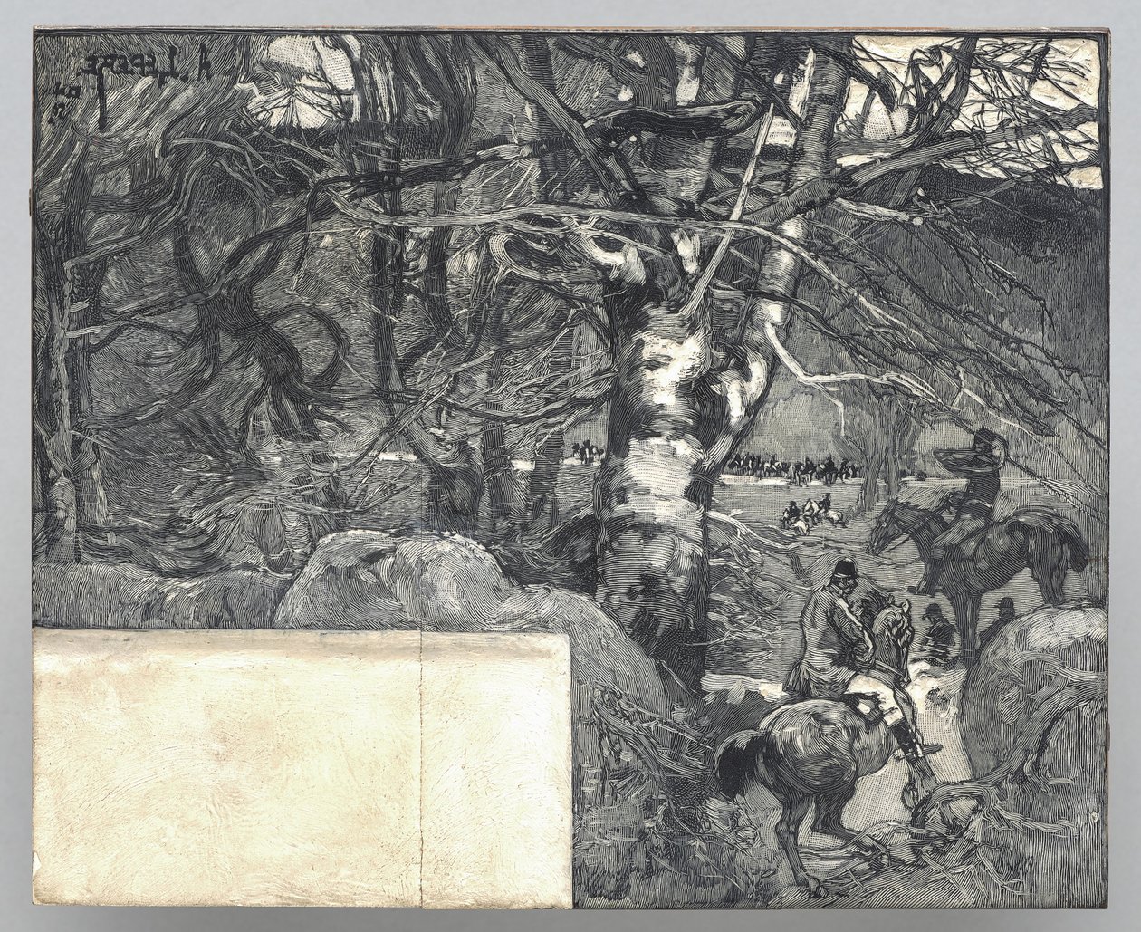 En jagt med hund, Mont Gérard
 af Auguste Louis Lepère