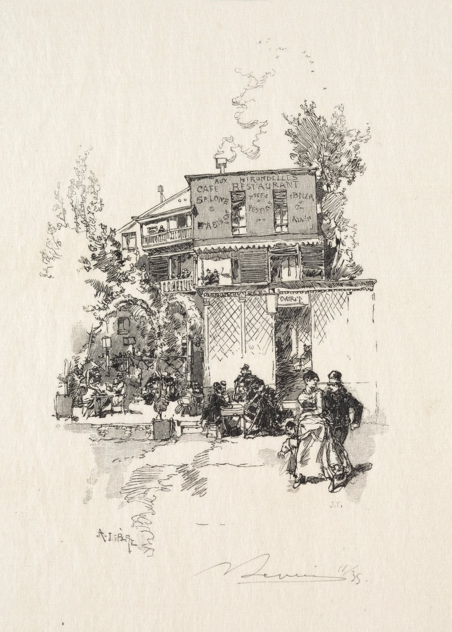 En Guinguette. af Auguste Louis Lepère