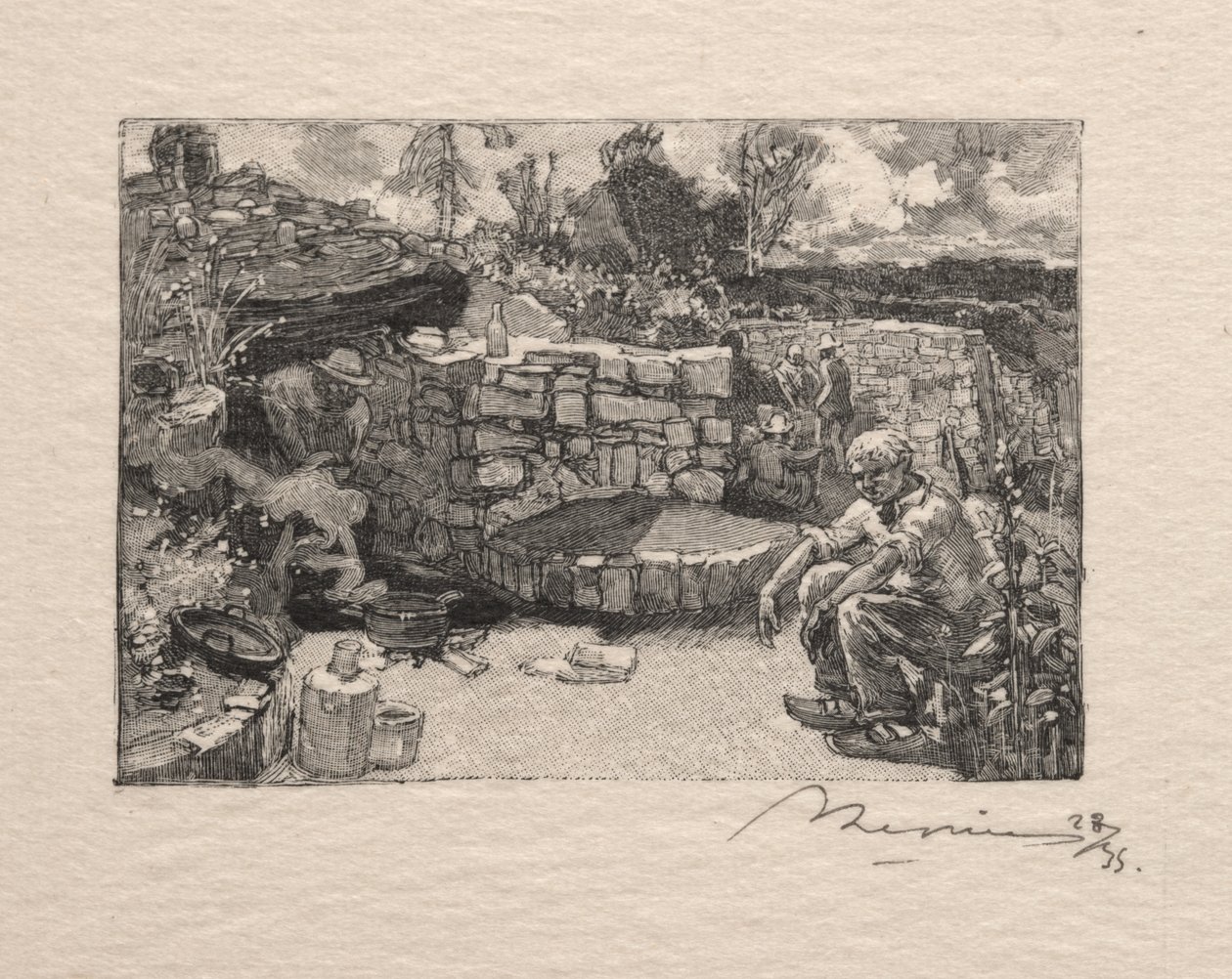 En stenbrudslodge af Auguste Louis Lepère