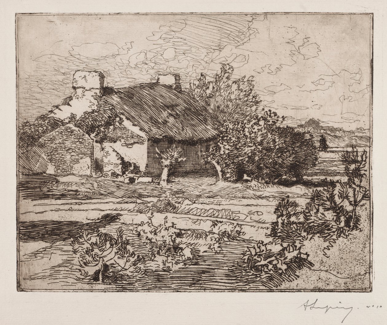 Old Bourrine, House of the Marais, Vendée af Auguste Louis Lepère