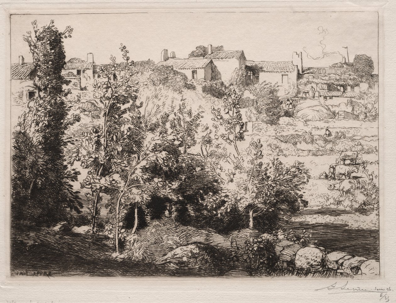Landsbyen Meule af Auguste Louis Lepère
