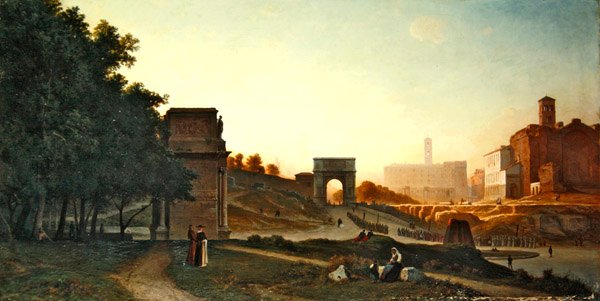 Forum ved solnedgang, 1865 af Auguste Paul Charles Anastasi