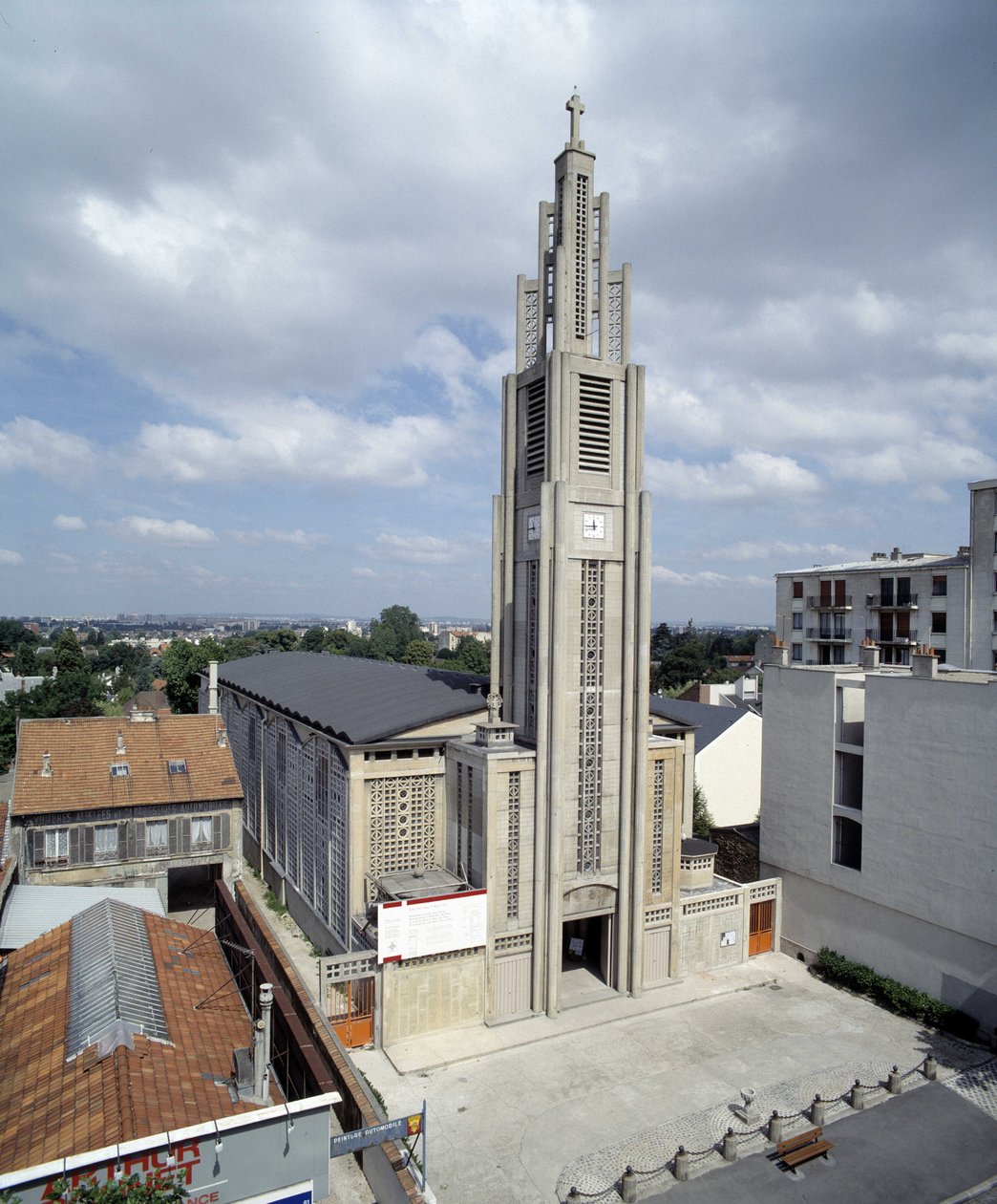 Oversigt over kirken Notre Dame de Le Raincy (Seine saint Denis) 1923 (foto) af Auguste Perret