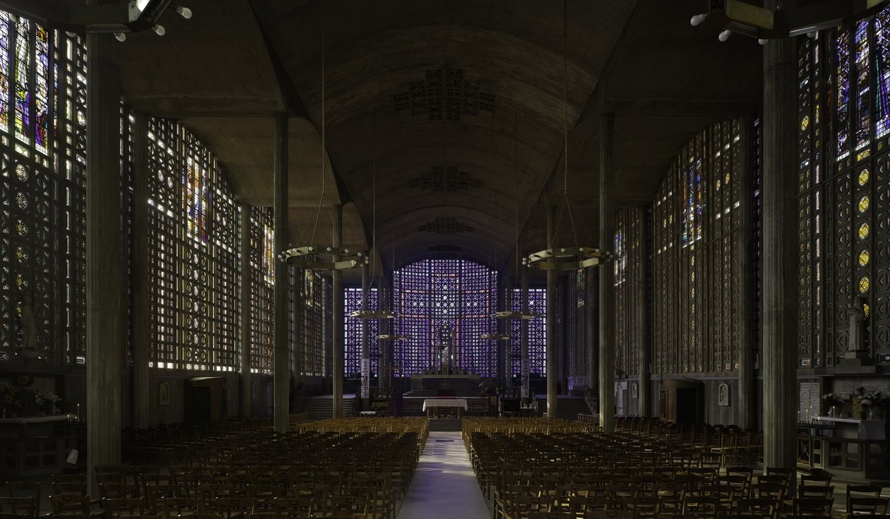 Notre Dame du Raincy-kirken i Raincy (Seine Saint Denis). Opført i 1923 af arkitekterne Gustave Perret (1876-1952) og Auguste Perret (1874-1954). Fotografering 10/02/10. af Auguste Perret