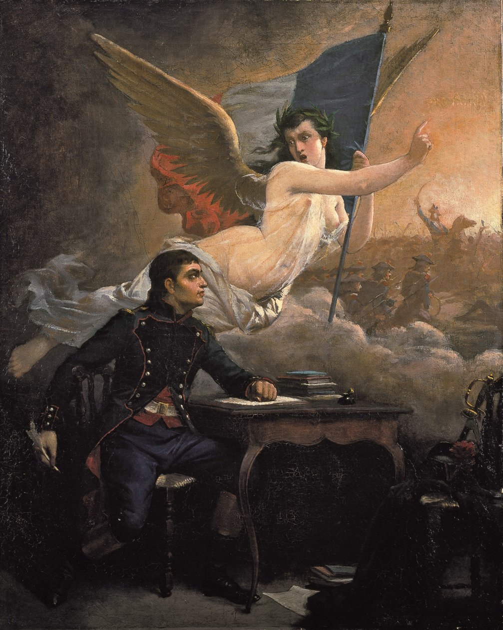 Rouget de Lisle komponerer Marseillaise, ca. 1875. af Auguste Pinelli