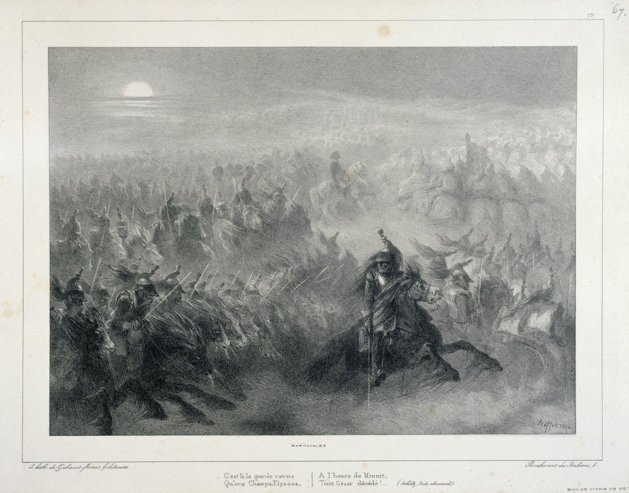 Litografisk album fra 1837, nr. 12: Det er den store parade (...) af Auguste Raffet