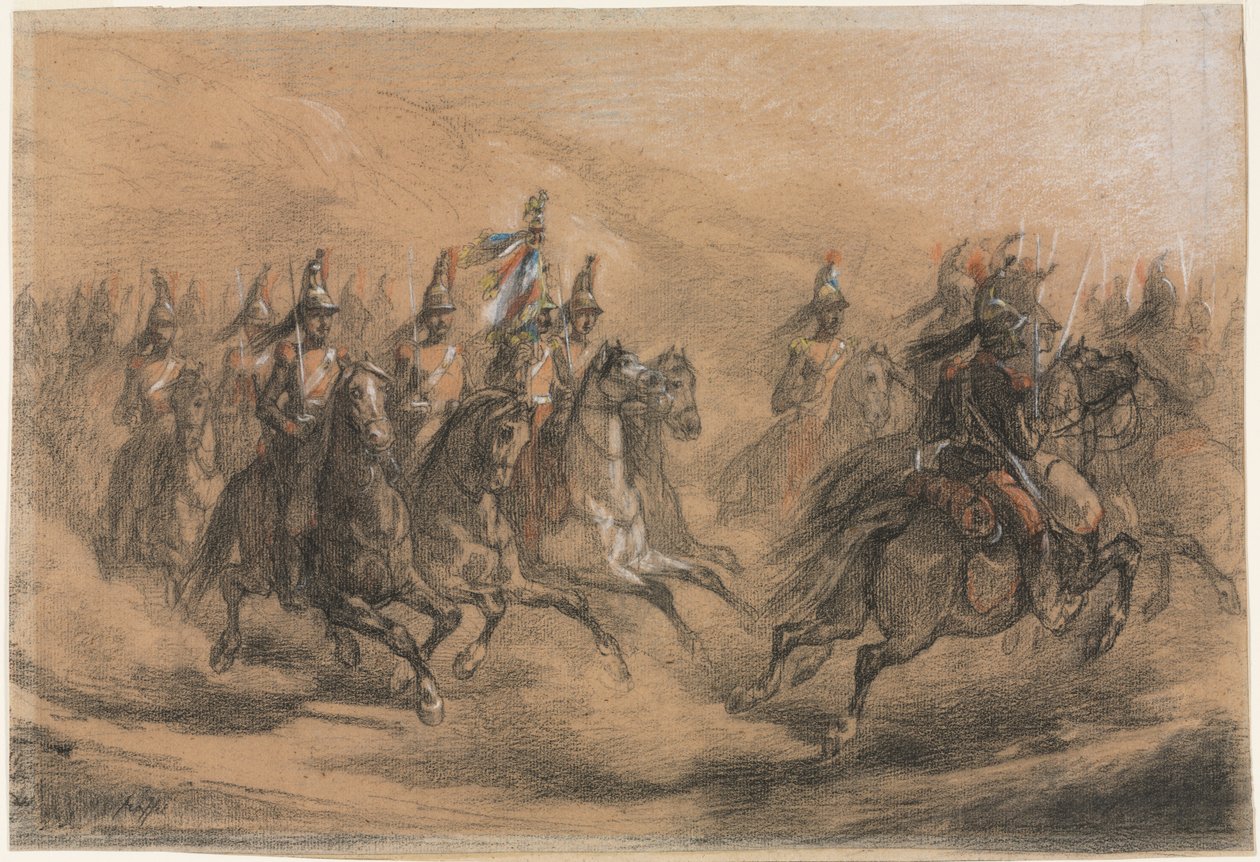 Cavalry Charge, ca. 1840. af Auguste Raffet