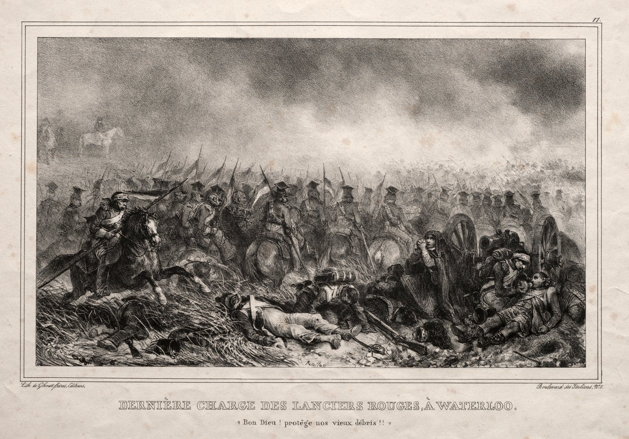 Sidste anklage af Red Lancers ved Waterloo af Auguste Raffet