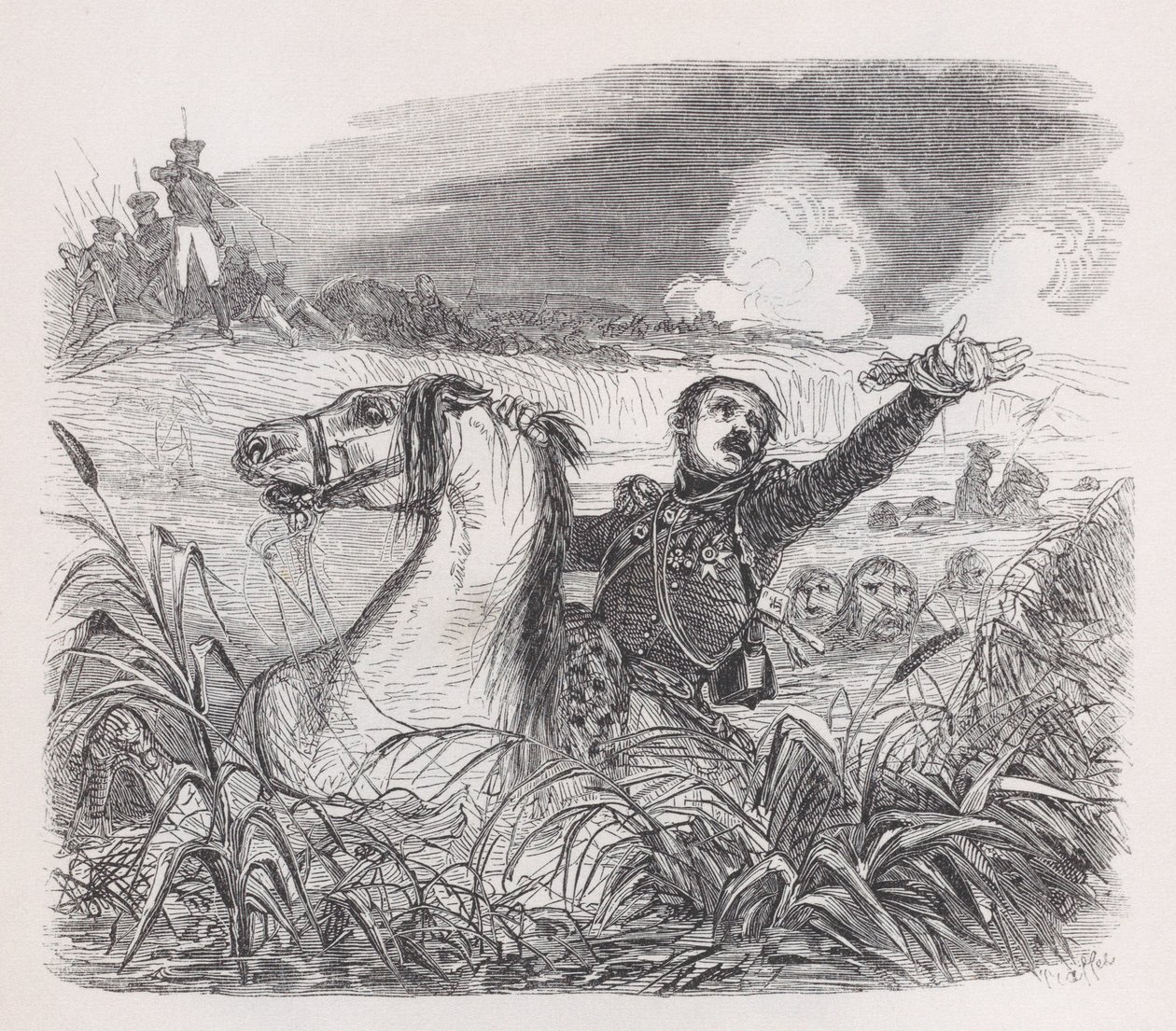 Poniatowski fra The Complete Works of Béranger, 1836. af Auguste Raffet