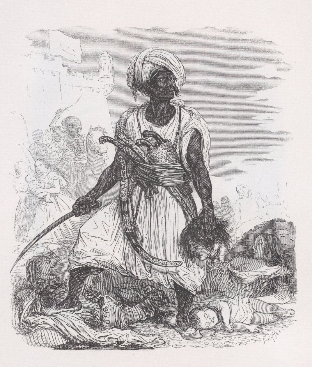 Psara fra The Complete Works of Béranger, 1836. af Auguste Raffet