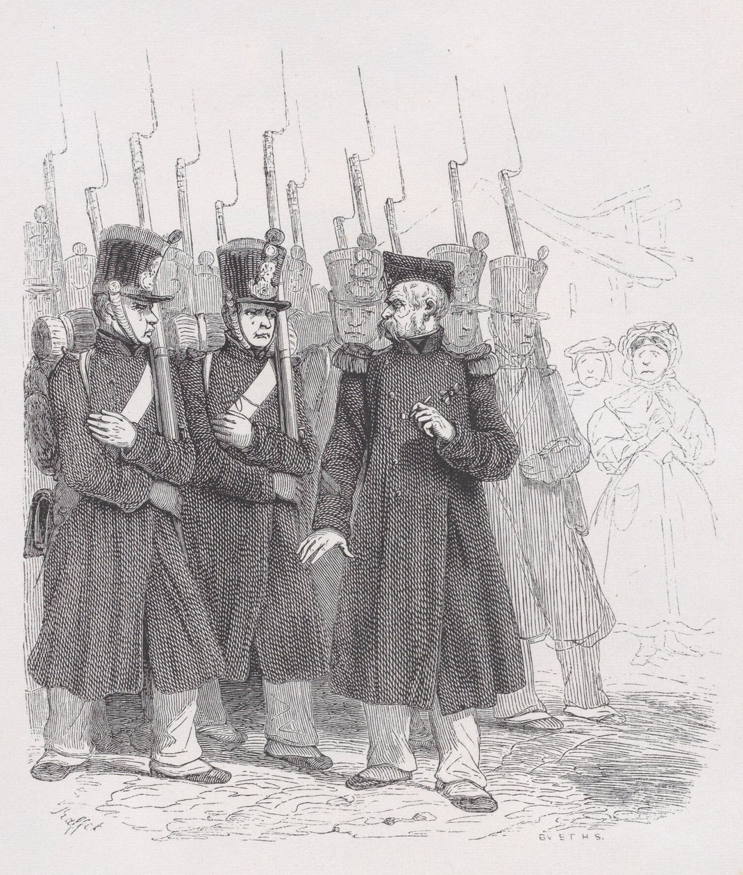Den gamle korporal fra The Complete Works of Béranger, 1836. af Auguste Raffet