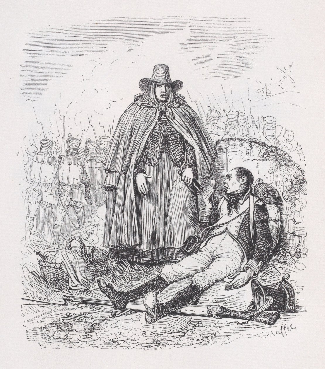 Vivandière fra The Complete Works of Béranger, 1836. af Auguste Raffet