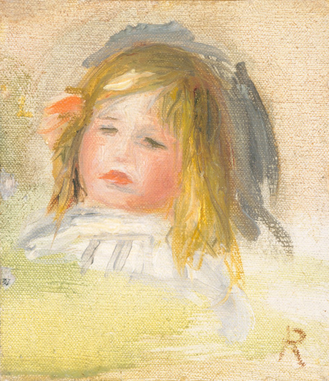 Barn med blond hår af Auguste Renoir