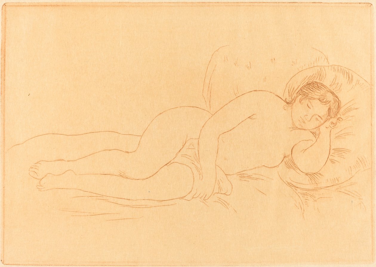 Kvinde nøgen tilbagelænet (Femme nue couchee) af Auguste Renoir