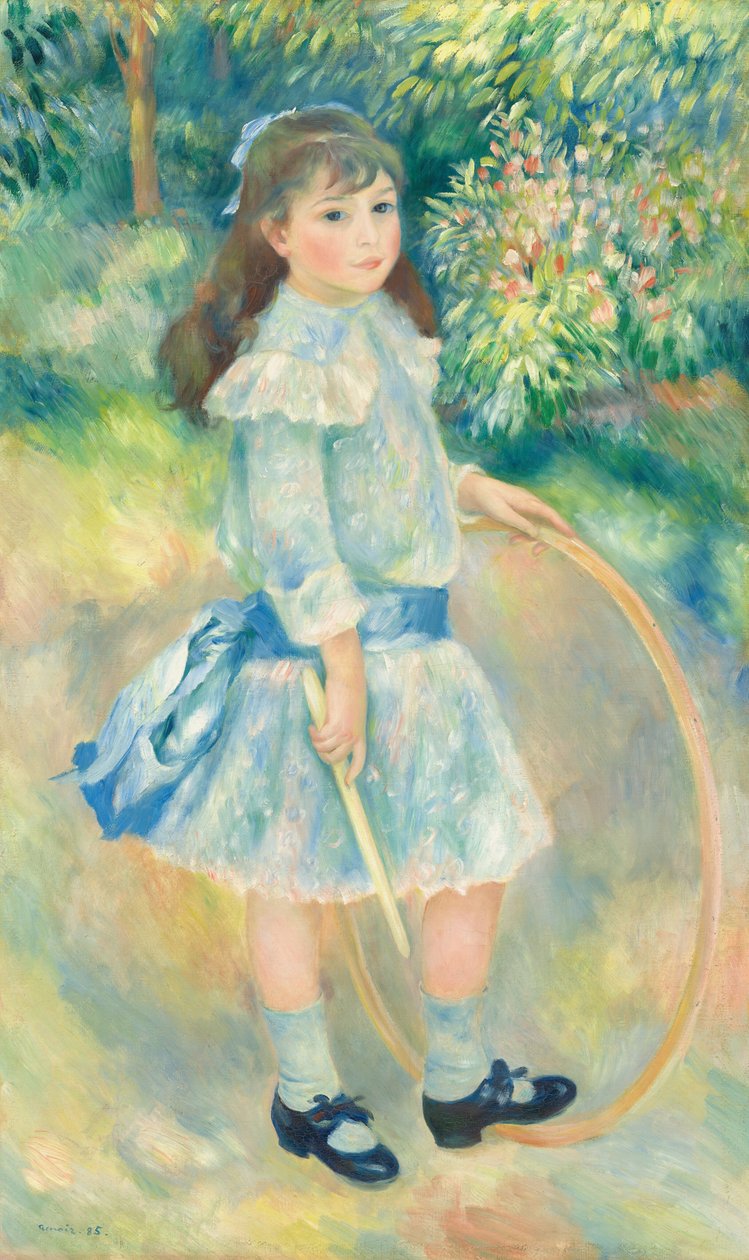 Pige med en bøjle af Auguste Renoir