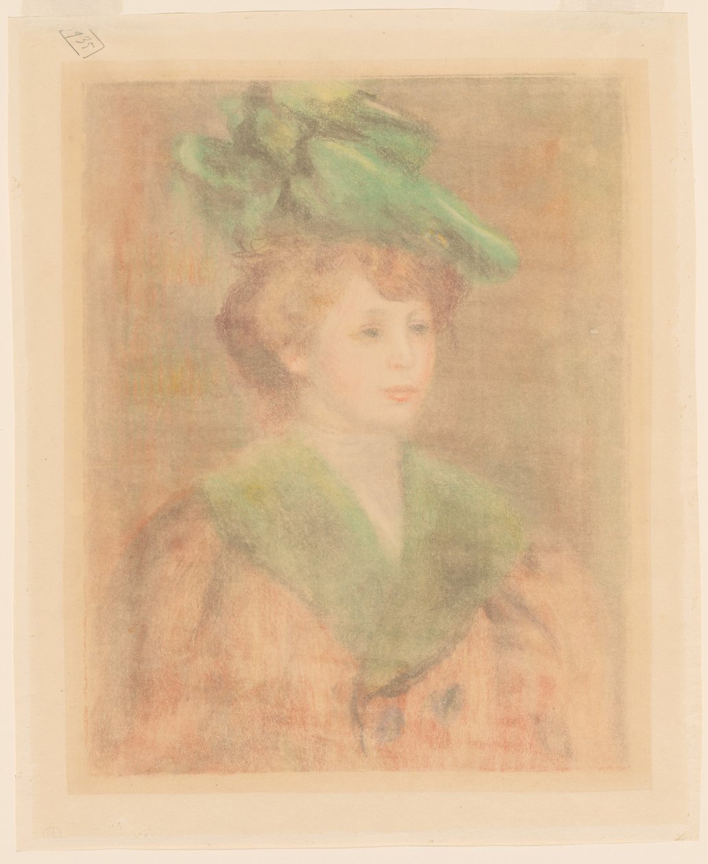 Lady med grøn hat (Mlle. Dieterle?) af Auguste Renoir