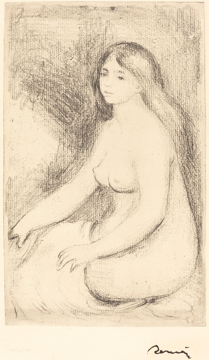 Siddende bader (Baigneuse assise) af Auguste Renoir
