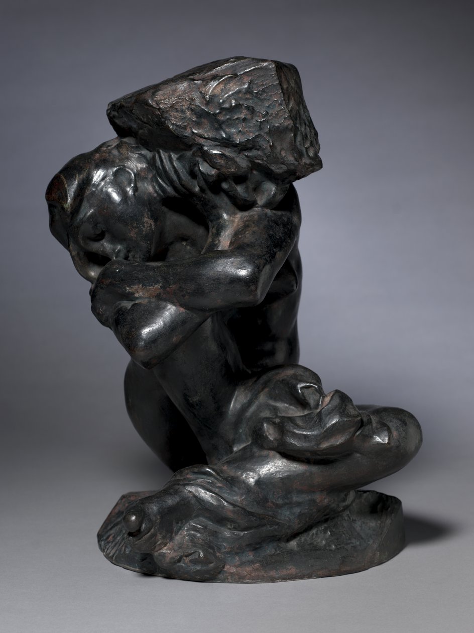 Falden karyatide bærer sin sten af Auguste Rodin