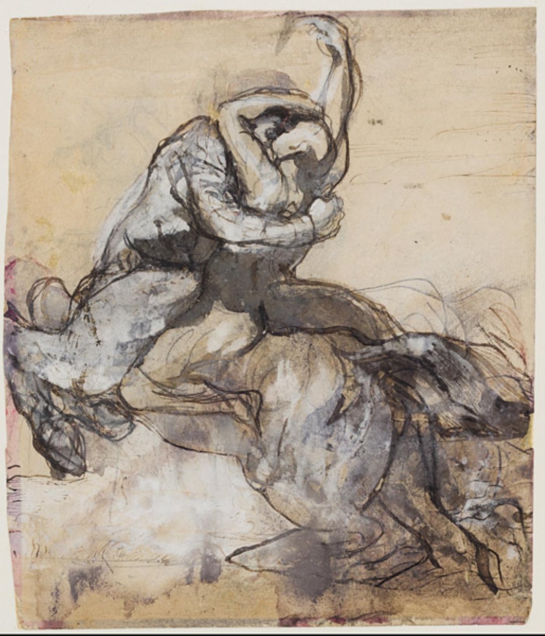 Kentaur der kidnapper en ung mand af Auguste Rodin