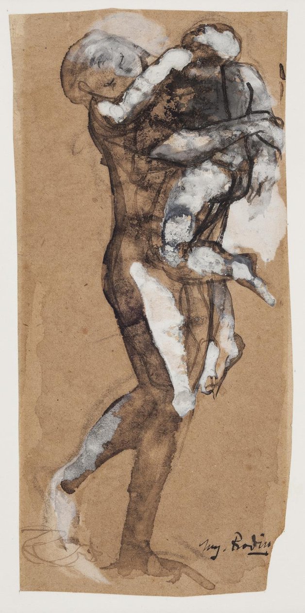 Kvinde der bærer en dreng af Auguste Rodin