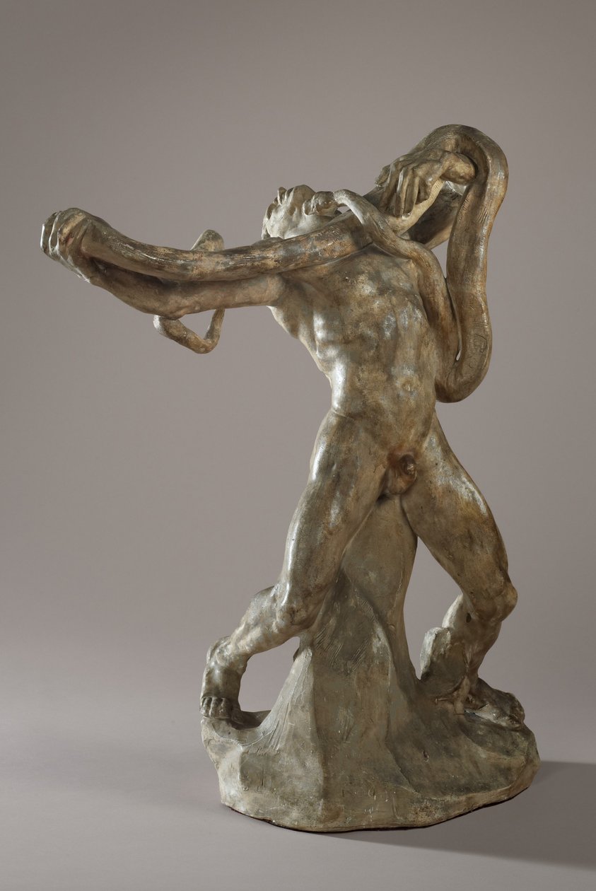 Mand med slange, ca. 1886 af Auguste Rodin