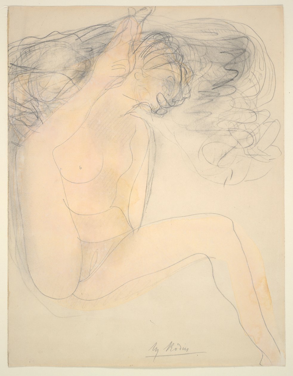 Nøgen - hæl på øret af Auguste Rodin