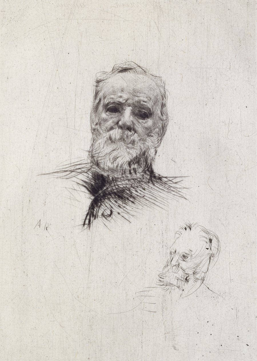 Portræt af Victor Hugo (1802-85) (litho) af Auguste Rodin