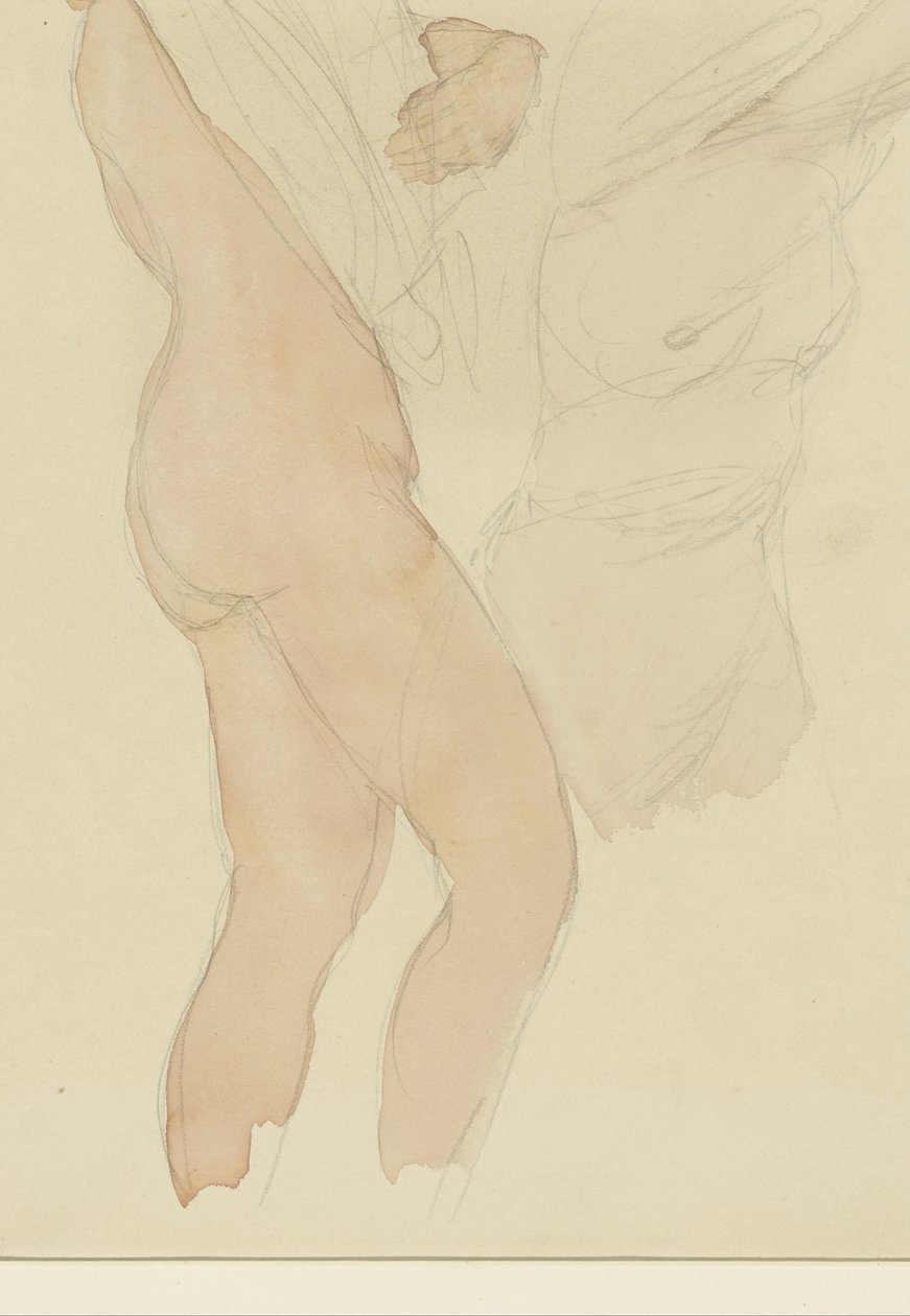 Studieark med to kvinder, der tager deres skjorter af af Auguste Rodin
