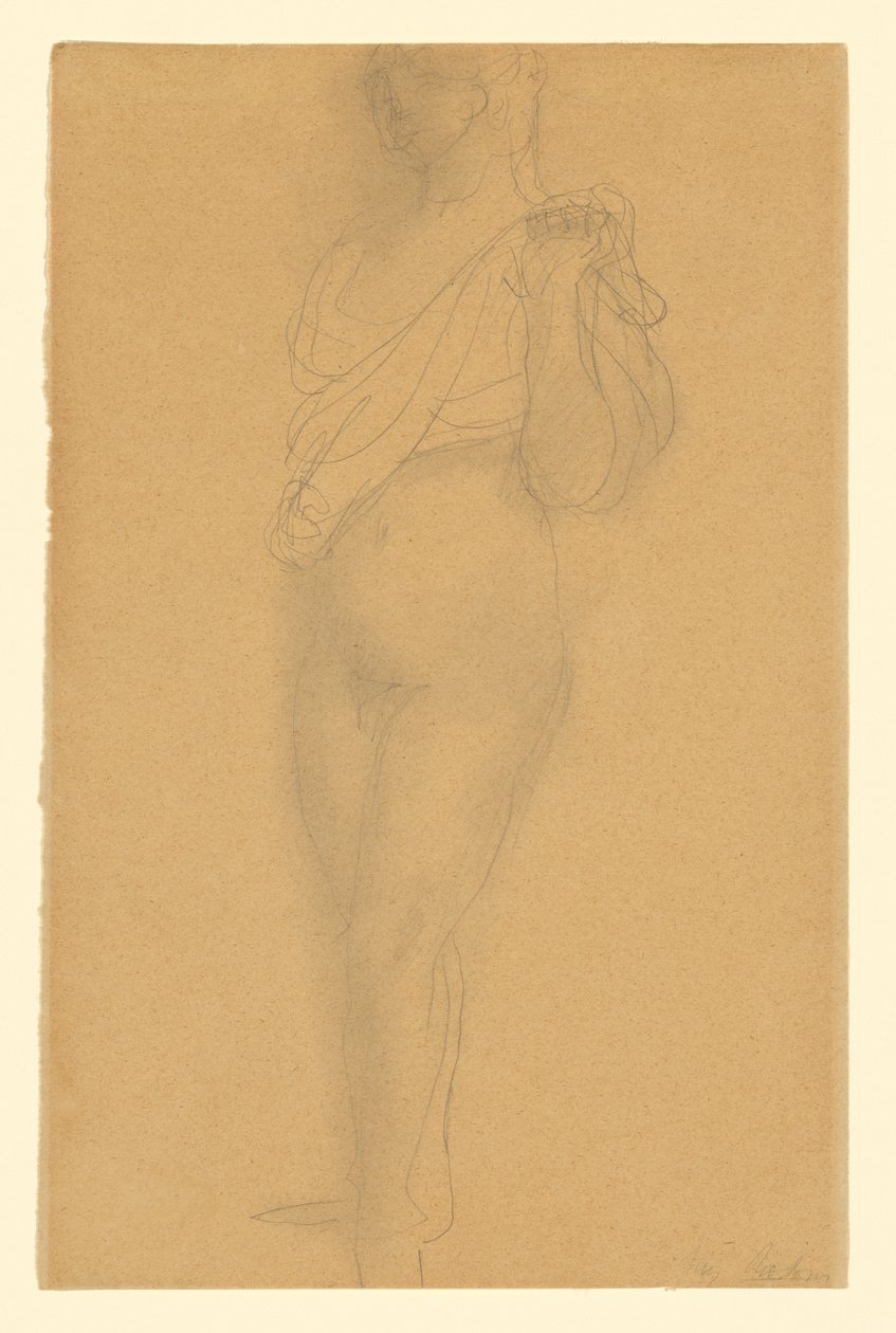 Studie eines Aktes mit Draperie af Auguste Rodin