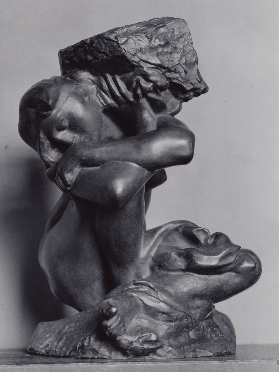 Den faldne karyatide bærer sin sten af Auguste Rodin