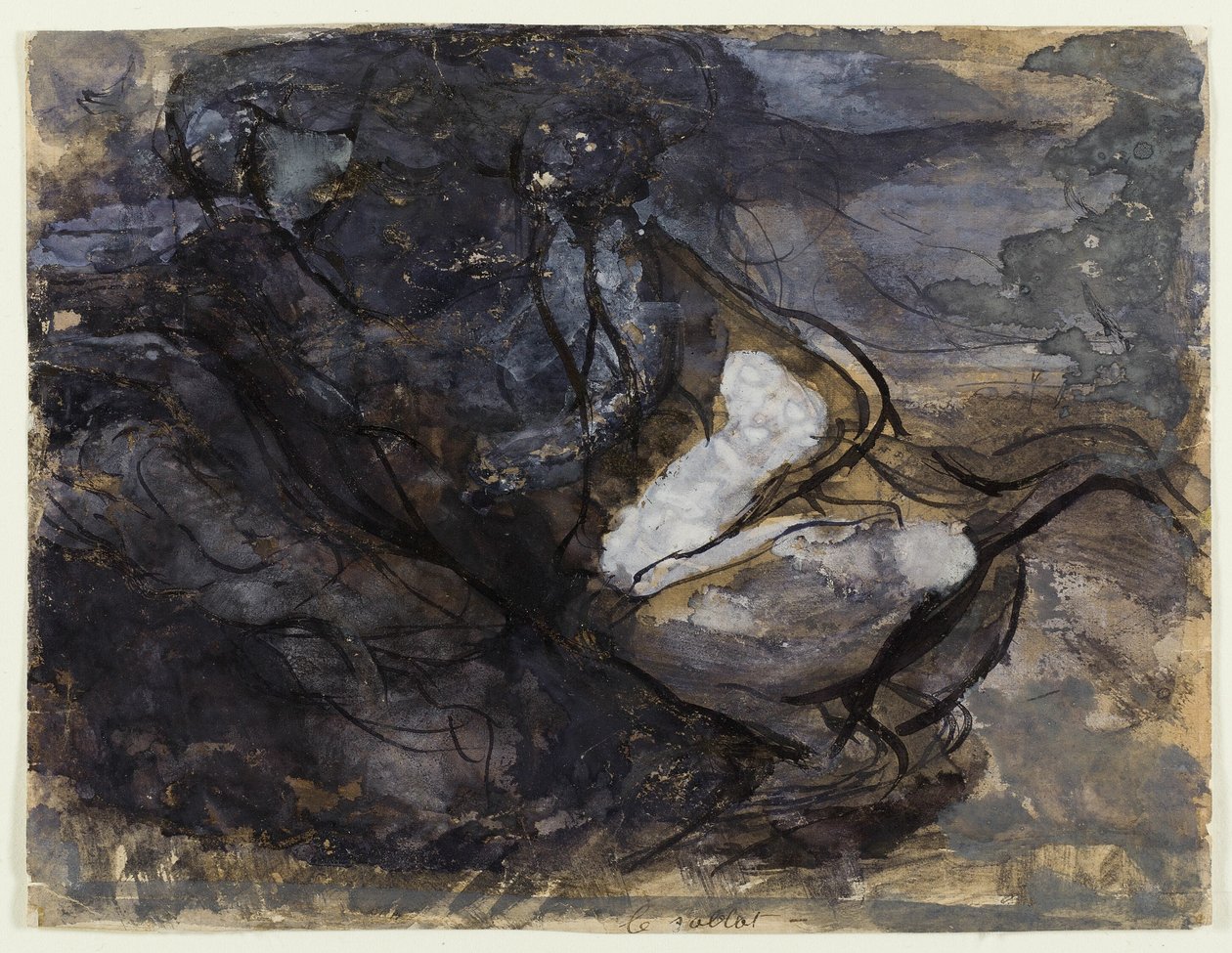 Heksenes sabbat (recto); Skitser af kentaurer (verso) af Auguste Rodin
