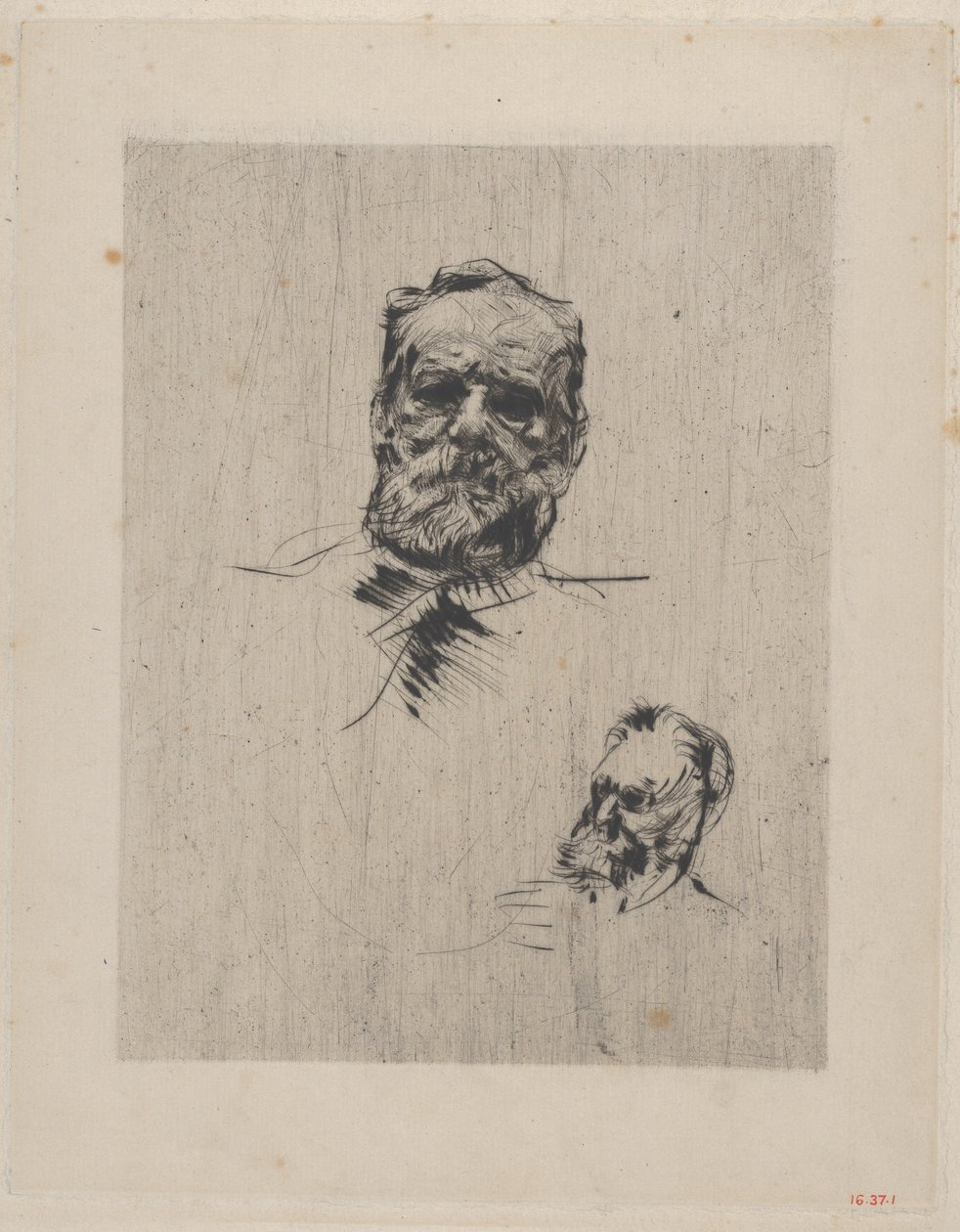 Victor Hugo fuld ansigt, 1885. af Auguste Rodin