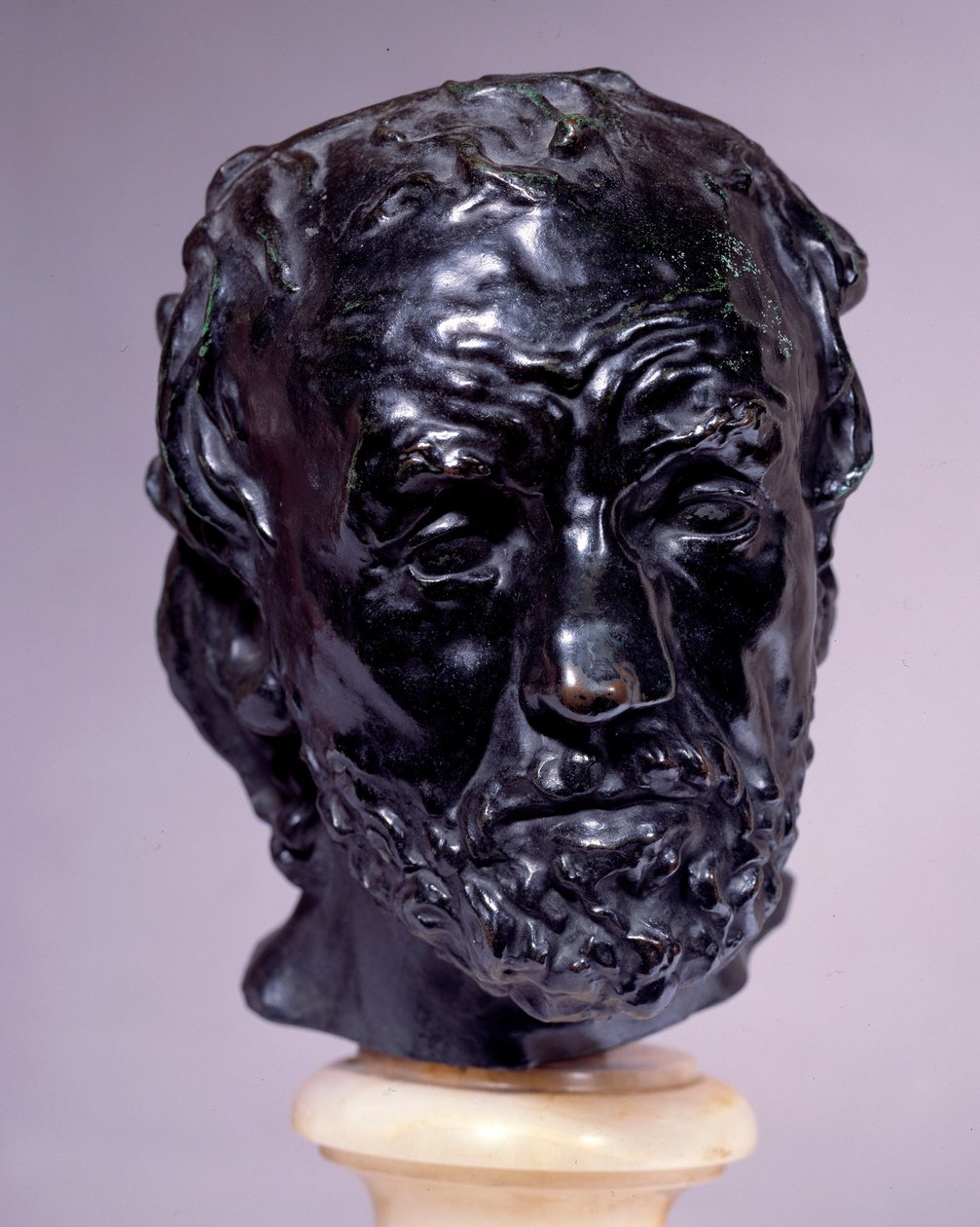mandens hoved med knækket næse Skulptur af Auguste Rodin (1840-1917) Paris fra det 19. århundrede, Musee Rodin af Auguste Rodin