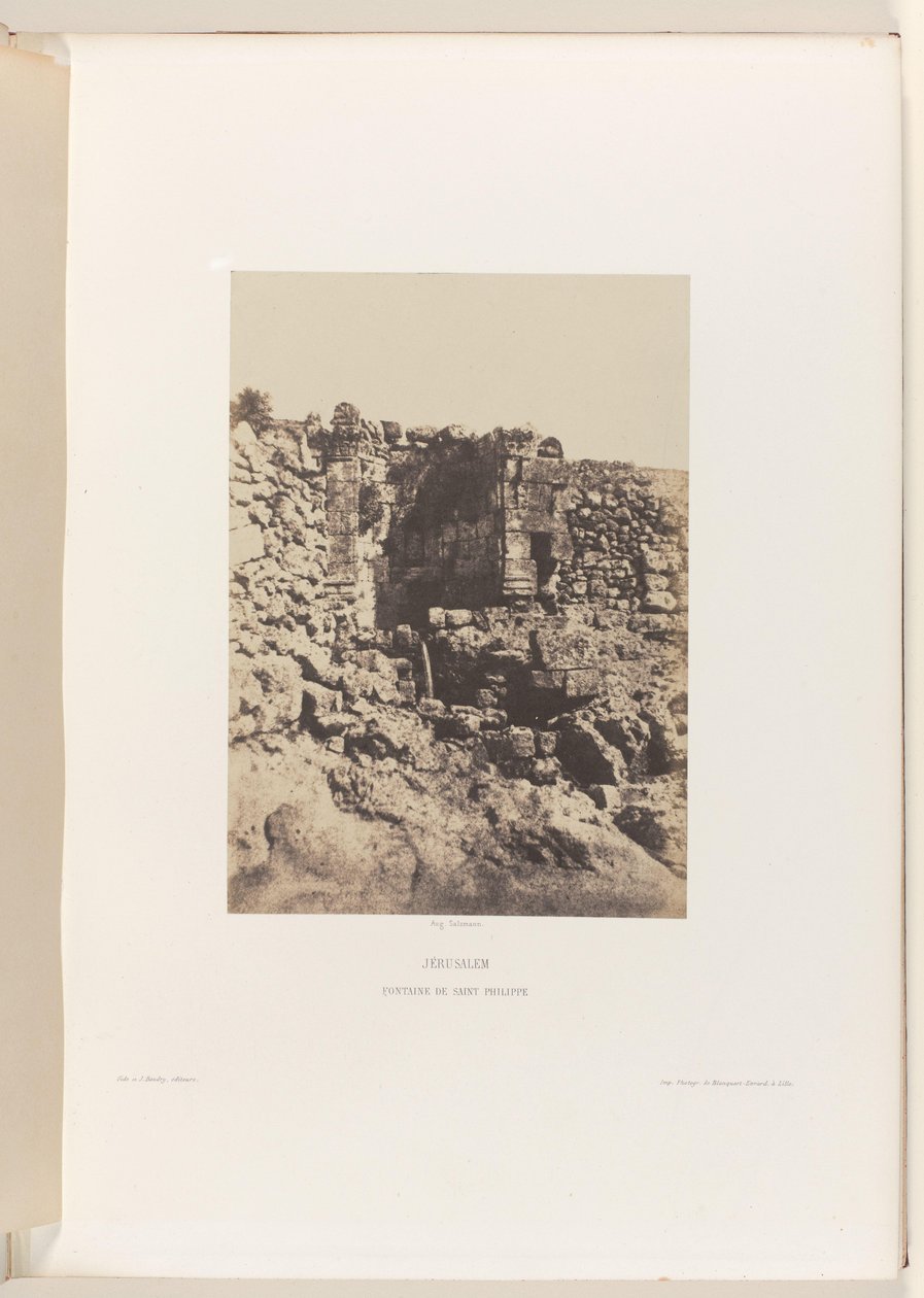 Fontein van Sint-Filippus, Jerusalem Jerusalem. Sankt Filips springvand (titel på objekt) af Auguste Salzmann
