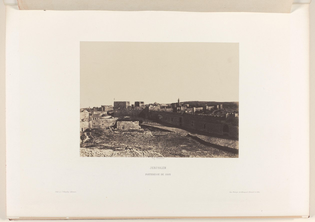 Udsigt over Jerusalem fra Zion Jerusalem. Sions fæstning (titel på objekt) af Auguste Salzmann
