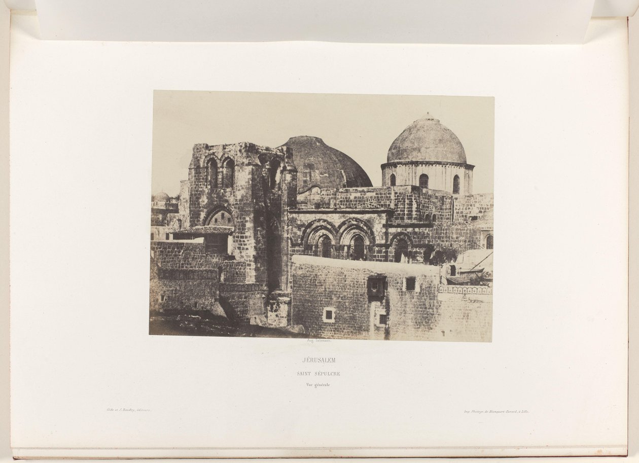 Udsigt over Den Hellige Gravs Kirke i Jerusalem Jerusalem. Den hellige grav. Vue generale (titel på objekt) af Auguste Salzmann
