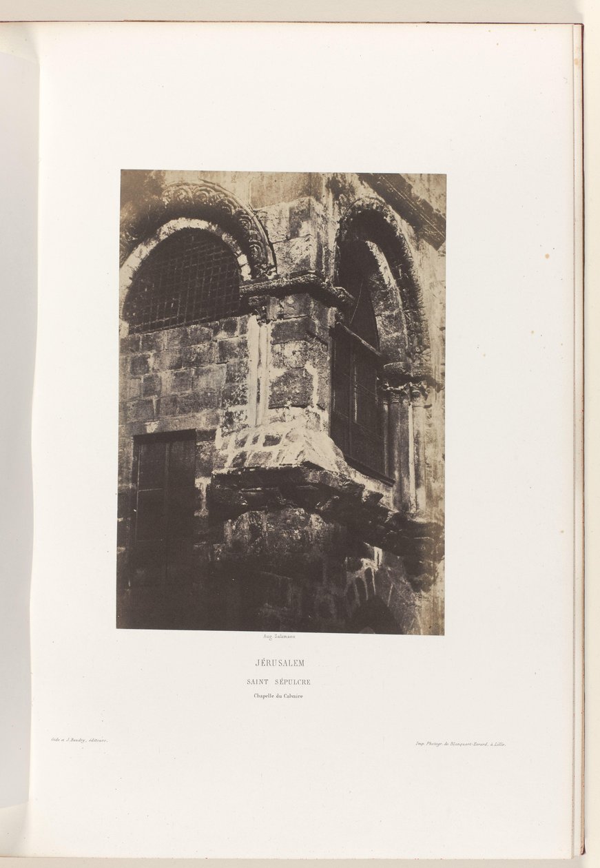 Kapel van de Heilig Grafkerk, Jeruzalem Jerusalem. Hellige Grav. Golgata Kapel (titel på objekt) af Auguste Salzmann