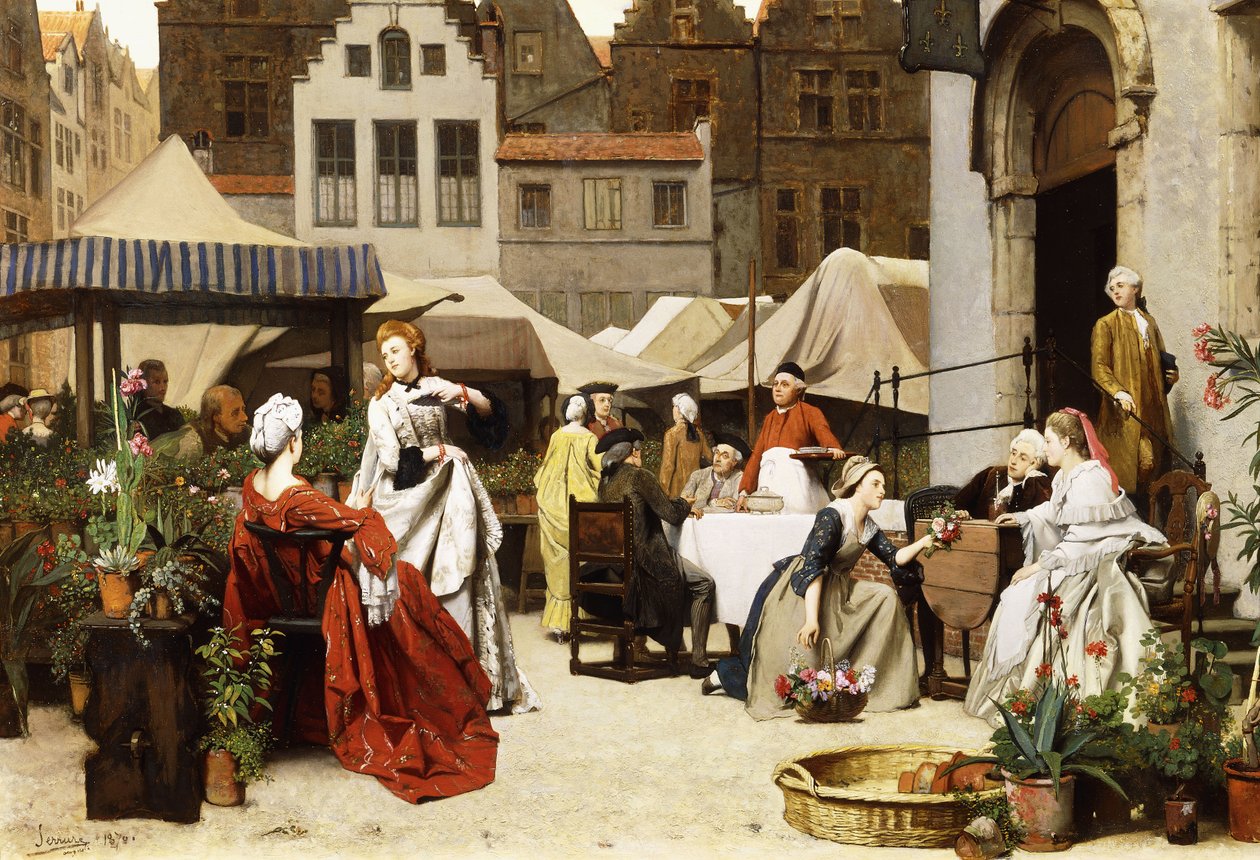 Blomstermarkedet, 1870 af Auguste Serrure