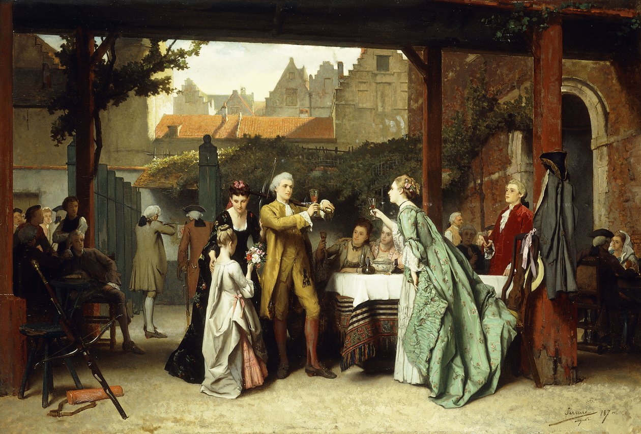 Toasting the Winner, 1870 af Auguste Serrure