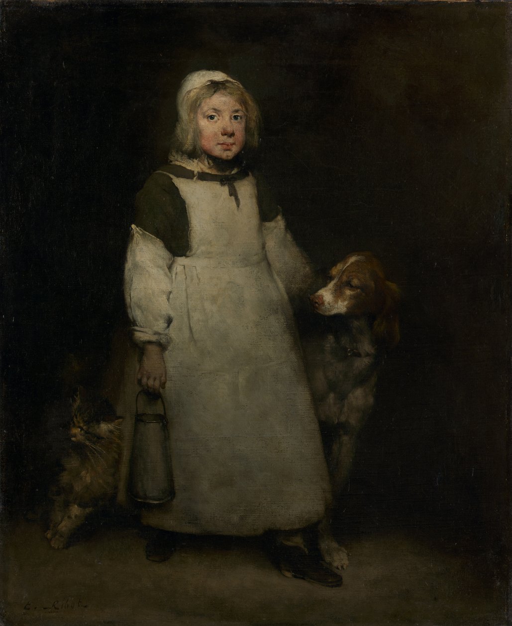 Den lille mælkepige, ca. 1865 af Auguste Theodule Ribot