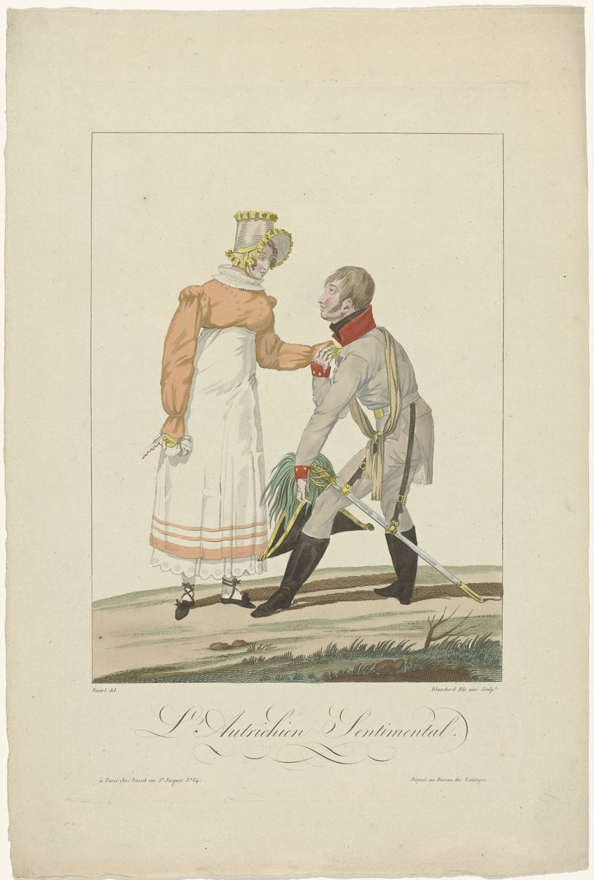 De allierede i Paris i 1815: Den østrigske sentimental af Auguste Thomas Marie Blanchard