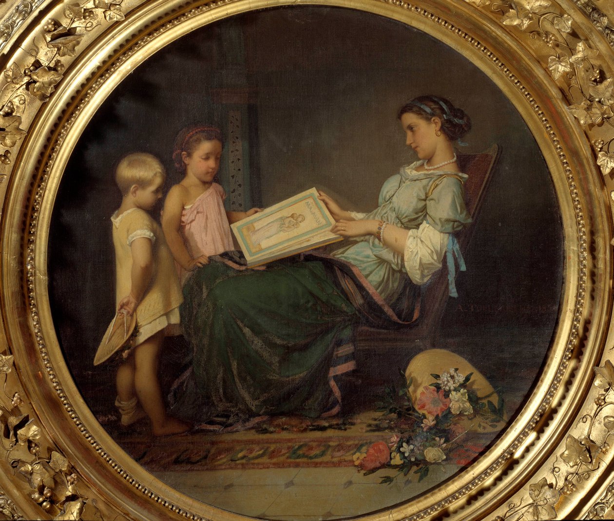 Læsetimen Maleri af Auguste Toulmouche (1829-1890) 1854 Paris, Musée d
