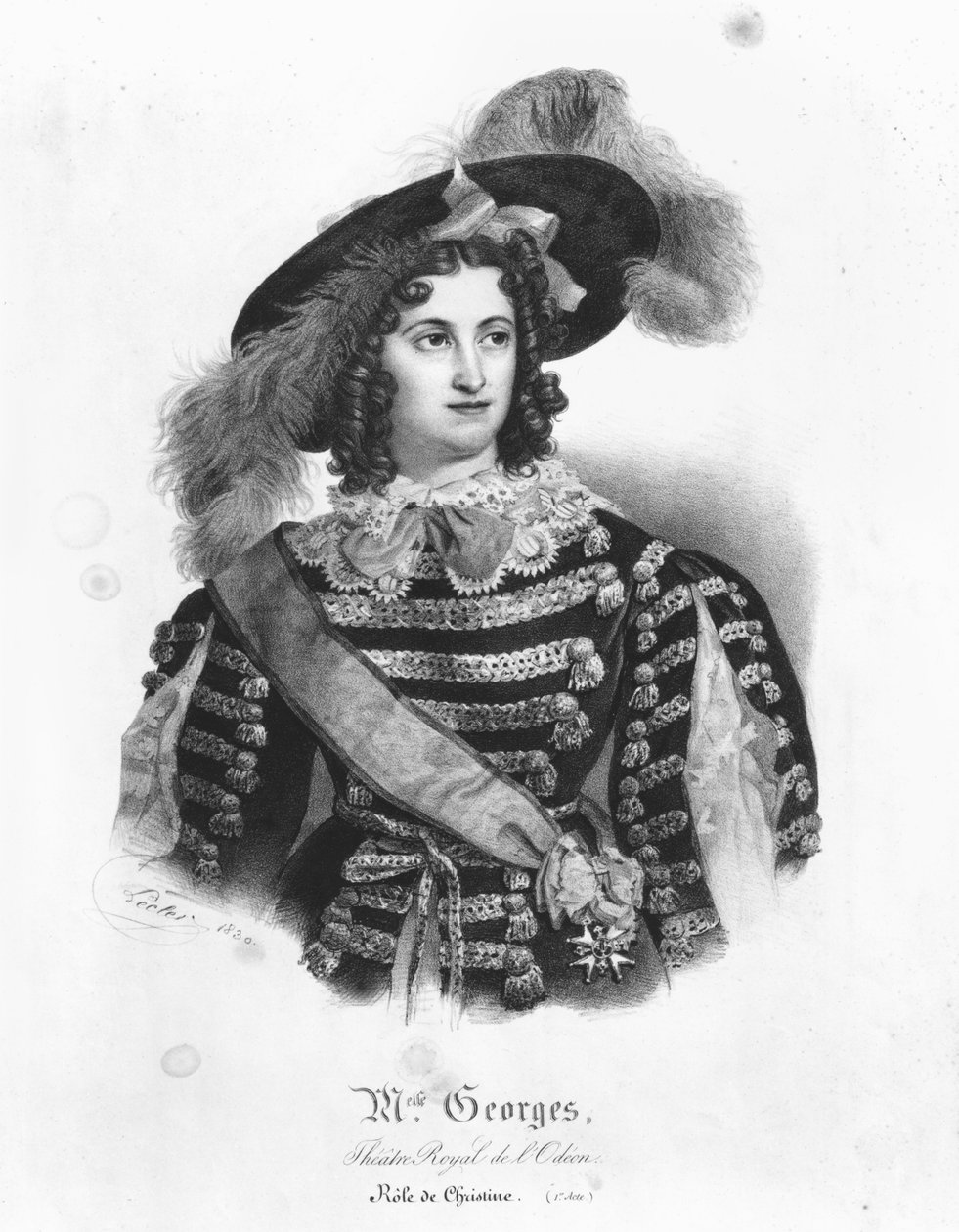 Mademoiselle George i rollen som dronning Christina af Sverige fra 