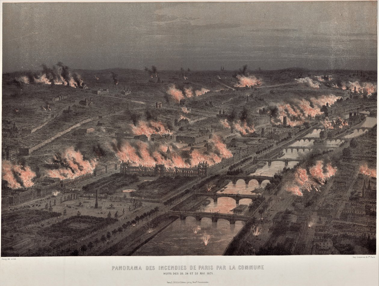 Pariserkommunens nat den 23.-24. maj - brande i Paris af Auguste Victor Deroy