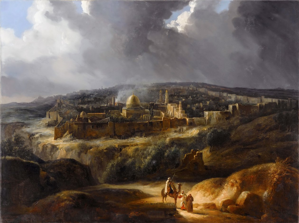 Jerusalem set fra Josafats bjerg af Auguste de Forbin