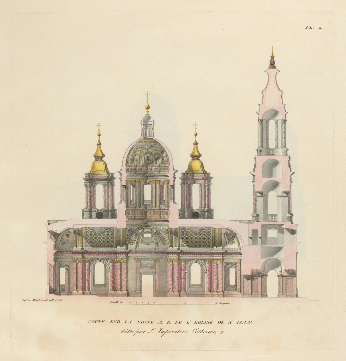 Saint Isaacs Cathedral, 1820 af Auguste de Montferrand