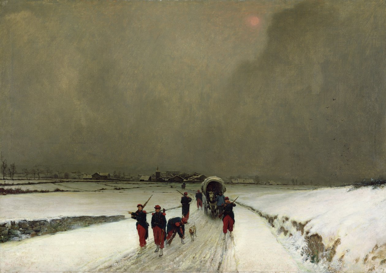 The Stragglers, Sneeffekt, 1870 af Augustin Pierre Chenu