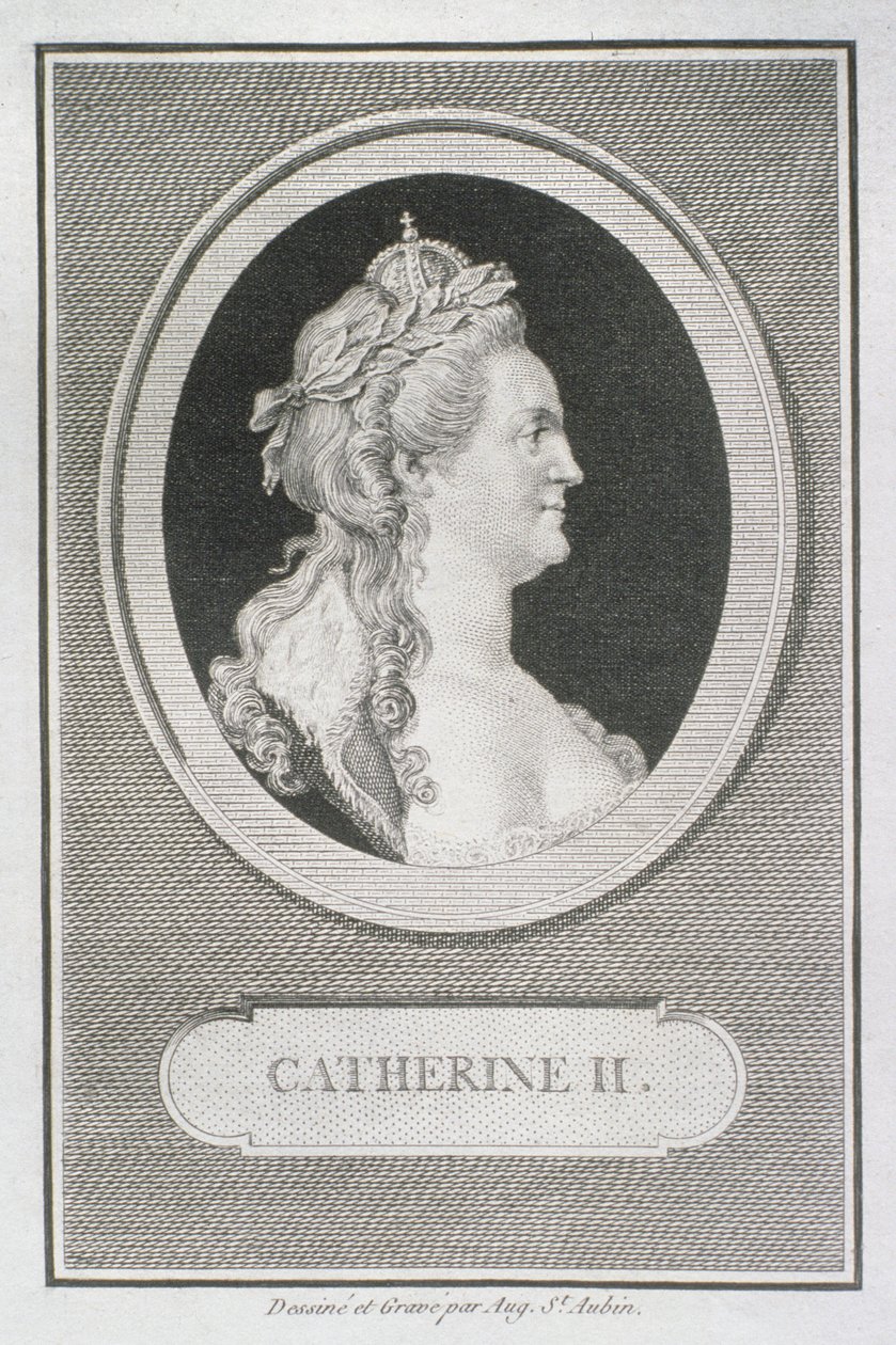Katarina II (1729-96) af Augustin de Saint Aubin