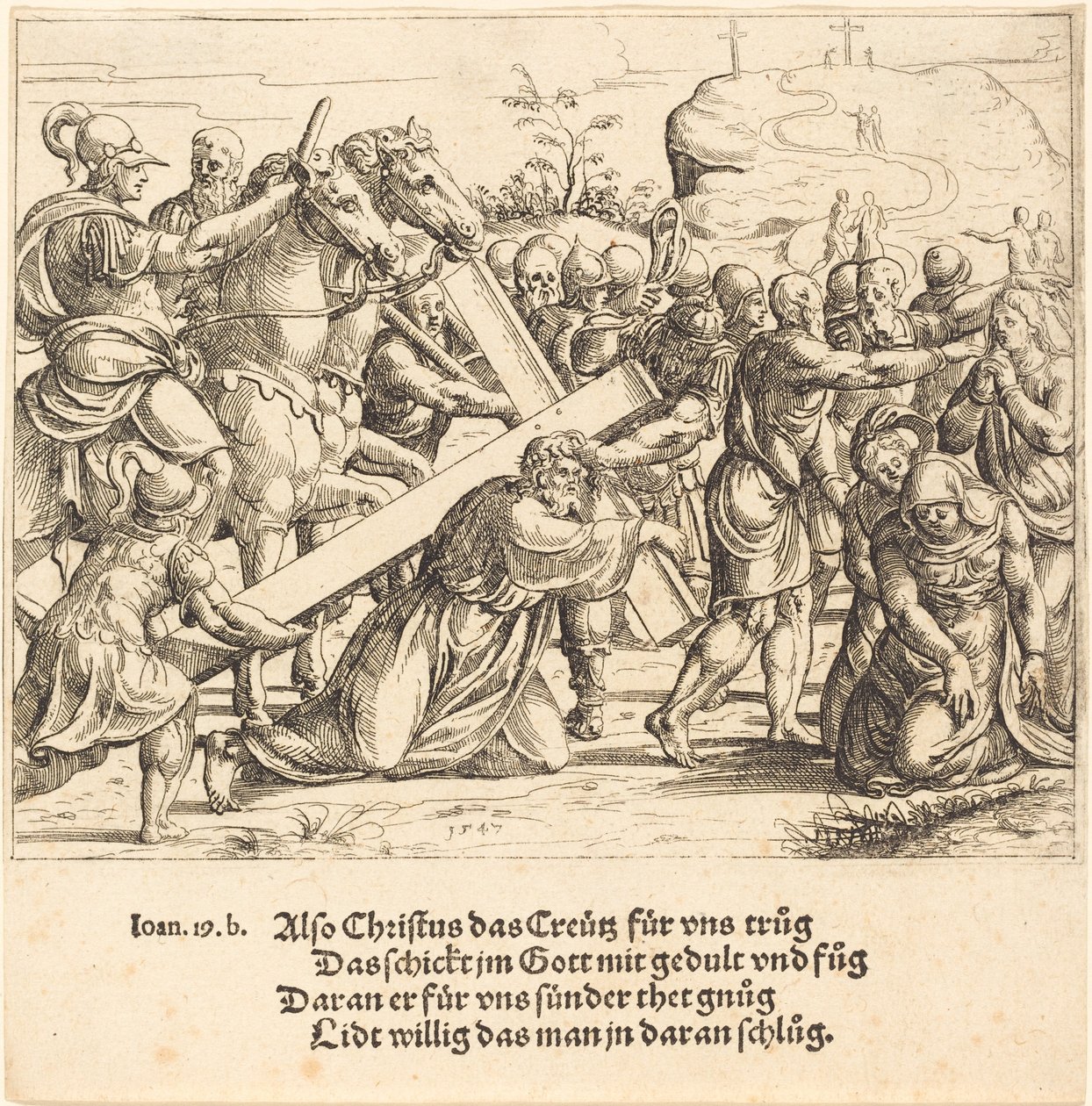 Kristus bærer korset af Augustin Hirschvogel