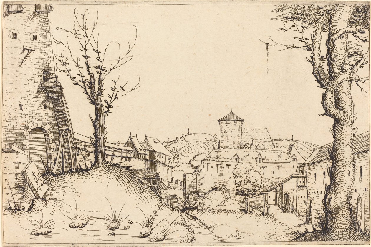 Gården til et slot, 1546. af Augustin Hirschvogel
